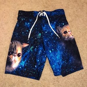 Men’s Swim Trunks - Cats & Stars